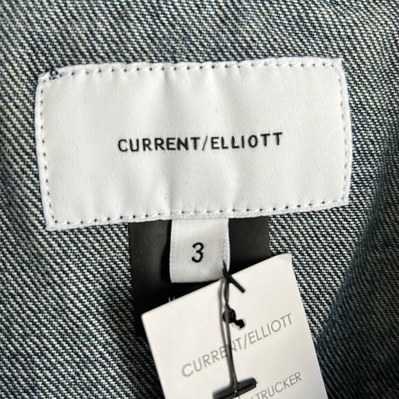 NWT Current Elliott The Baby Trucker Cropped Denim Jacket Size Large - Picture 2 of 9